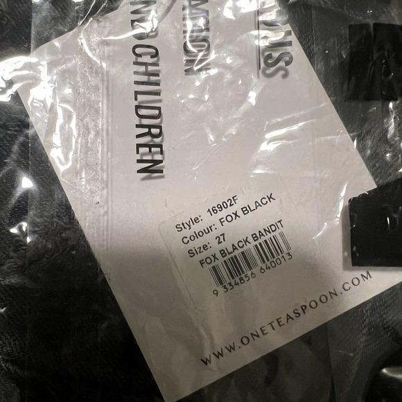 One Teaspoon Fox Black Bandits Black Distressed Denim Shorts Size 27 - Picture 4 of 5